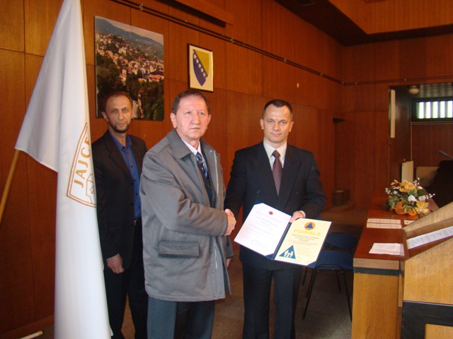 Pismena pohvala Kantonalnoj upravi CZ Travnik